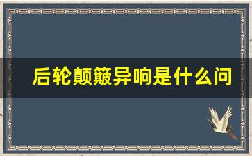 后轮颠簸异响是什么问题,汽车颠簸异响 平路不响